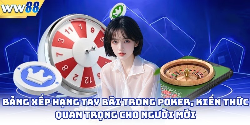 Cách Chơi Bài Poker Chi Tiết Cho Người Mới Tại WW88 3 Bảng xếp hạng tay bài trong poker, kiến thức quan trọng cho người mới